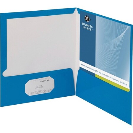 Business Source Folder, 2Pocket, Laminated, Be 5PK BSN44423